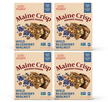 Maine Crisp Wild Blueberry Crisps - Gluten-Free Crackers With Blueberries, California Walnuts & Rosemary - Delicious Snack Crack