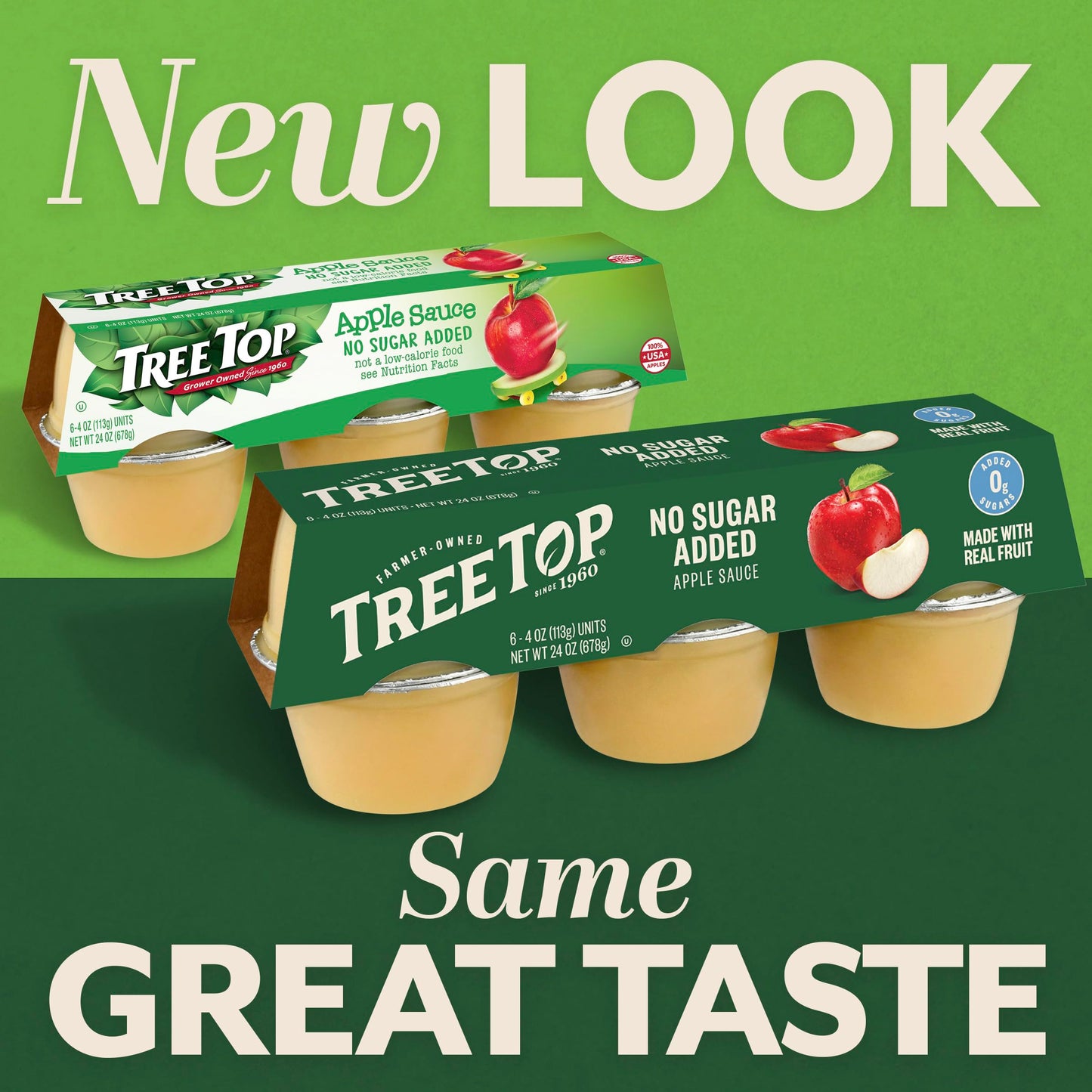 Tree Top Apple Sauce Organic No Sugar Added, 6 Count (Pack Of 6)