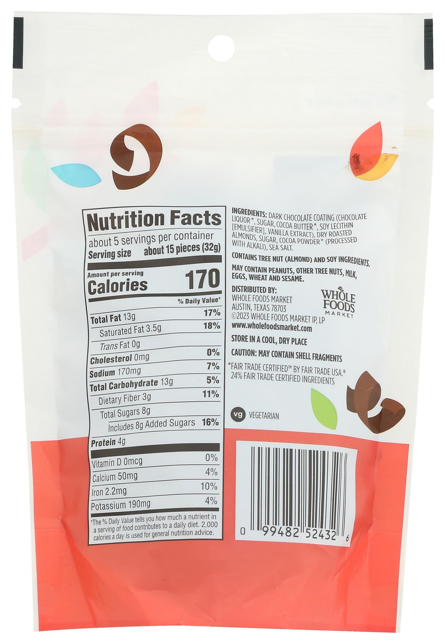 365 by Whole Foods Market  Dark Chocolate Covered Almonds  6 Ounce