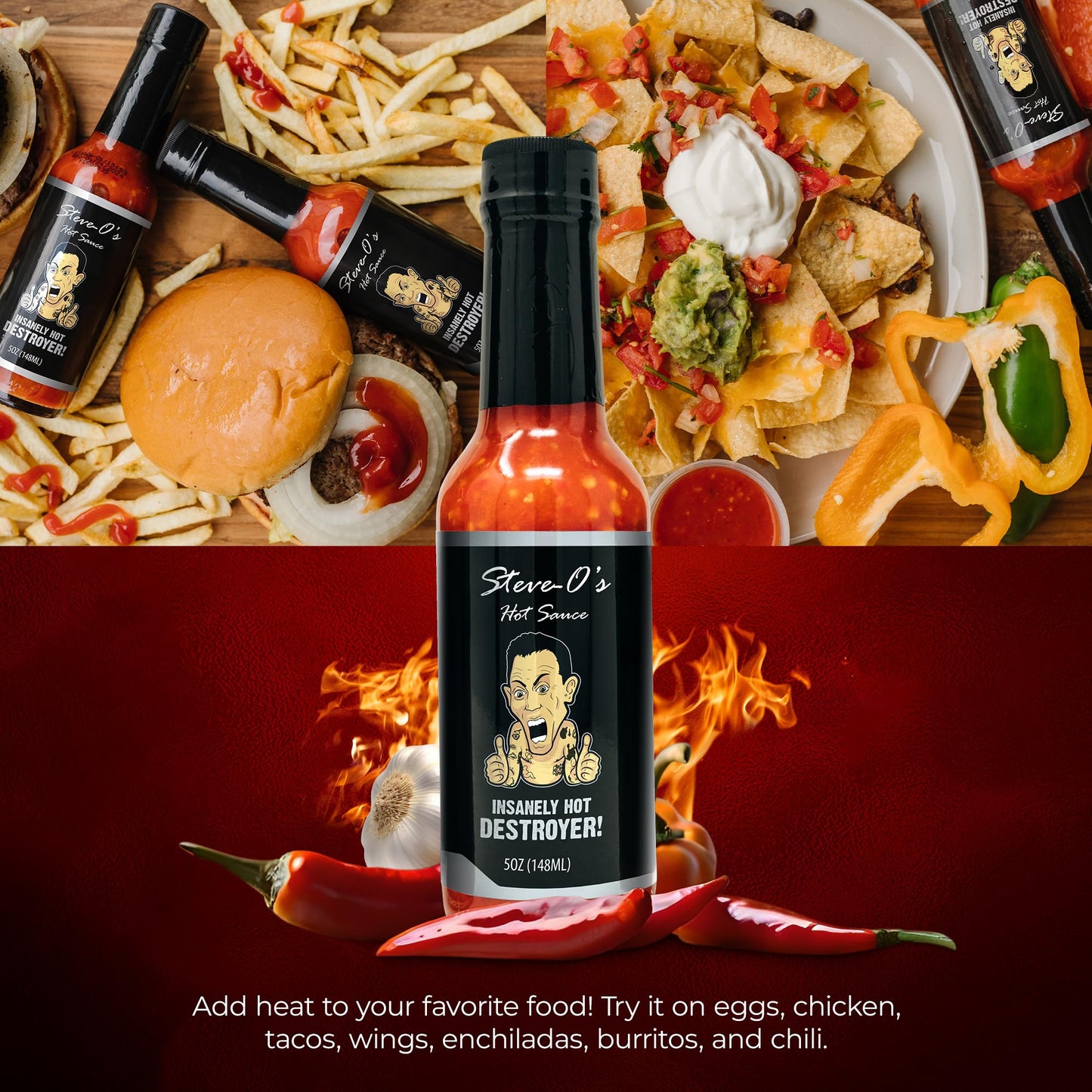 Steve-O'S Hot Sauce - Destroyer Hot Sauce | With Garlic, Scorpion, Naga Jolokia, And Carolina Reaper Peppers For Tacos, Bbq, Pot