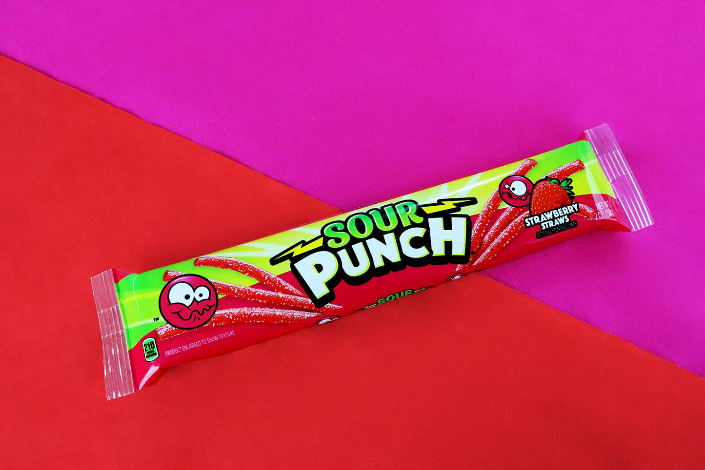 Sour Punch Straws Chewy Candy, Strawberry Flavored Sour Candy, 2oz Tray (24 Pack)