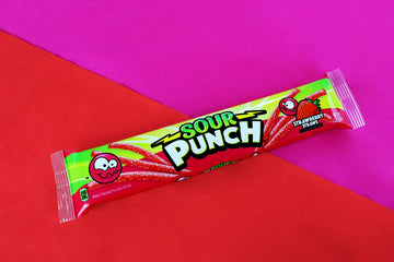 Sour Punch Straws Chewy Candy, Strawberry Flavored Sour Candy, 2oz Tray (24 Pack)