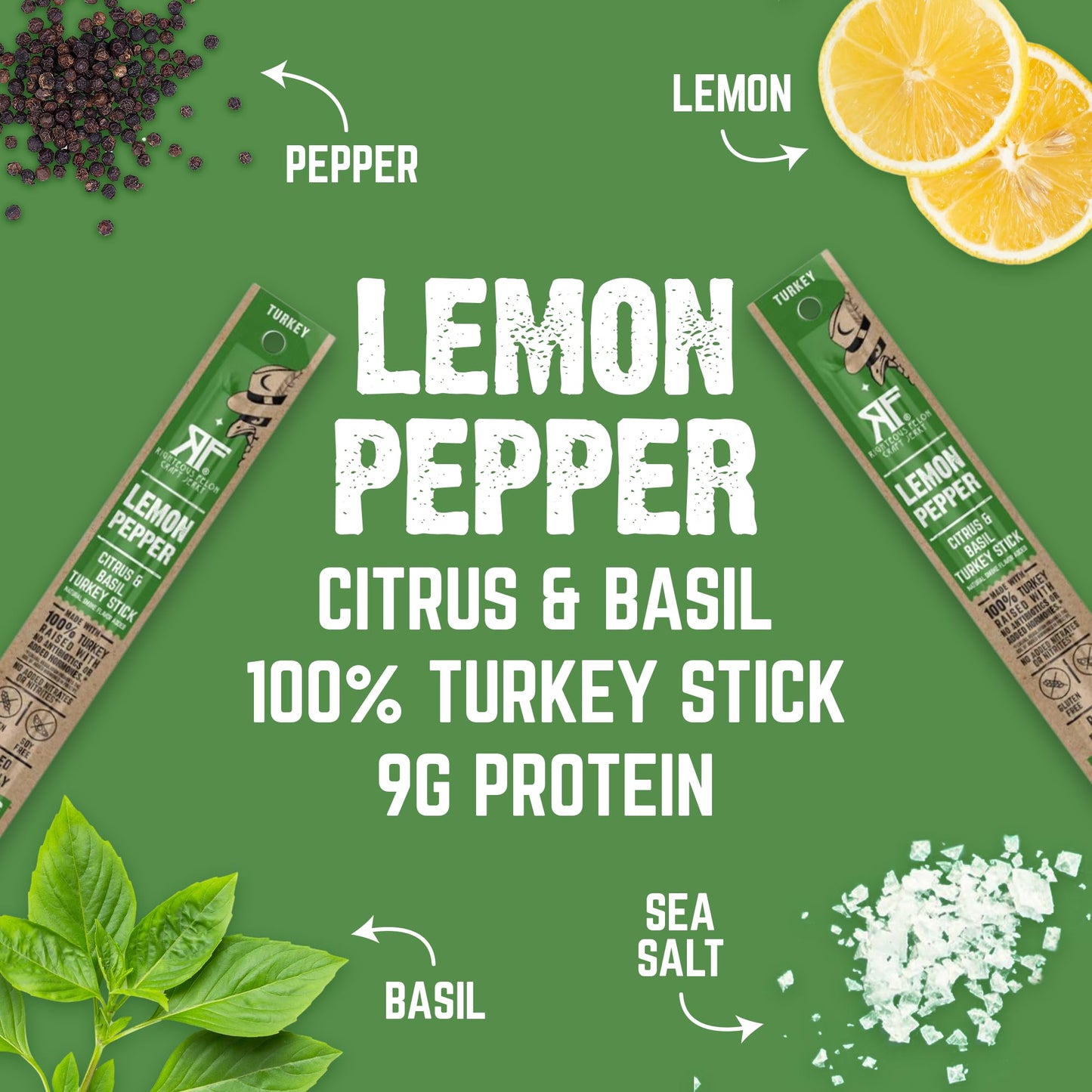 Righteous Felon Meat Sticks | 100% Turkey Sticks | Gluten Free & Keto Meat Sticks | Low Sugar & High Protein Turkey Sticks| Heal