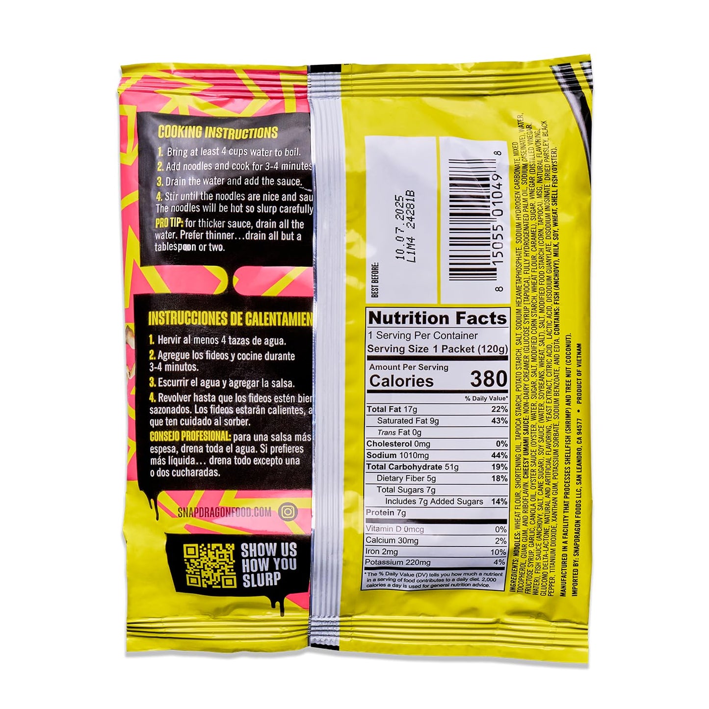 Snapdragon Cheezy Umami Saucy Noodles, 4-Pack, Authentic Instant Noodles With Savory, Umami-Packed Sauce.