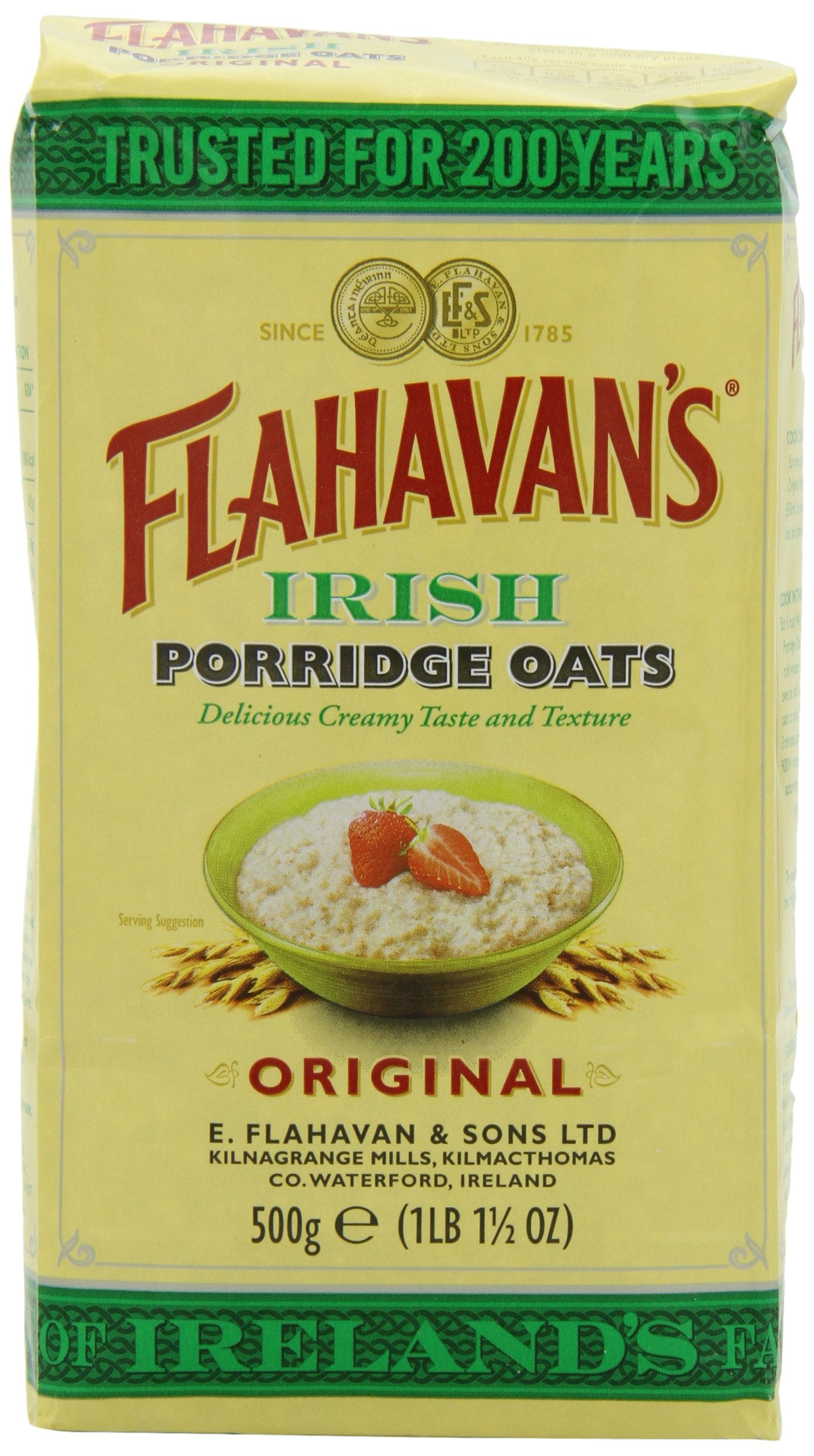 FLAHAVANS Irish Porridge Oats, 17.5-Ounce Bags (Pack of 6)