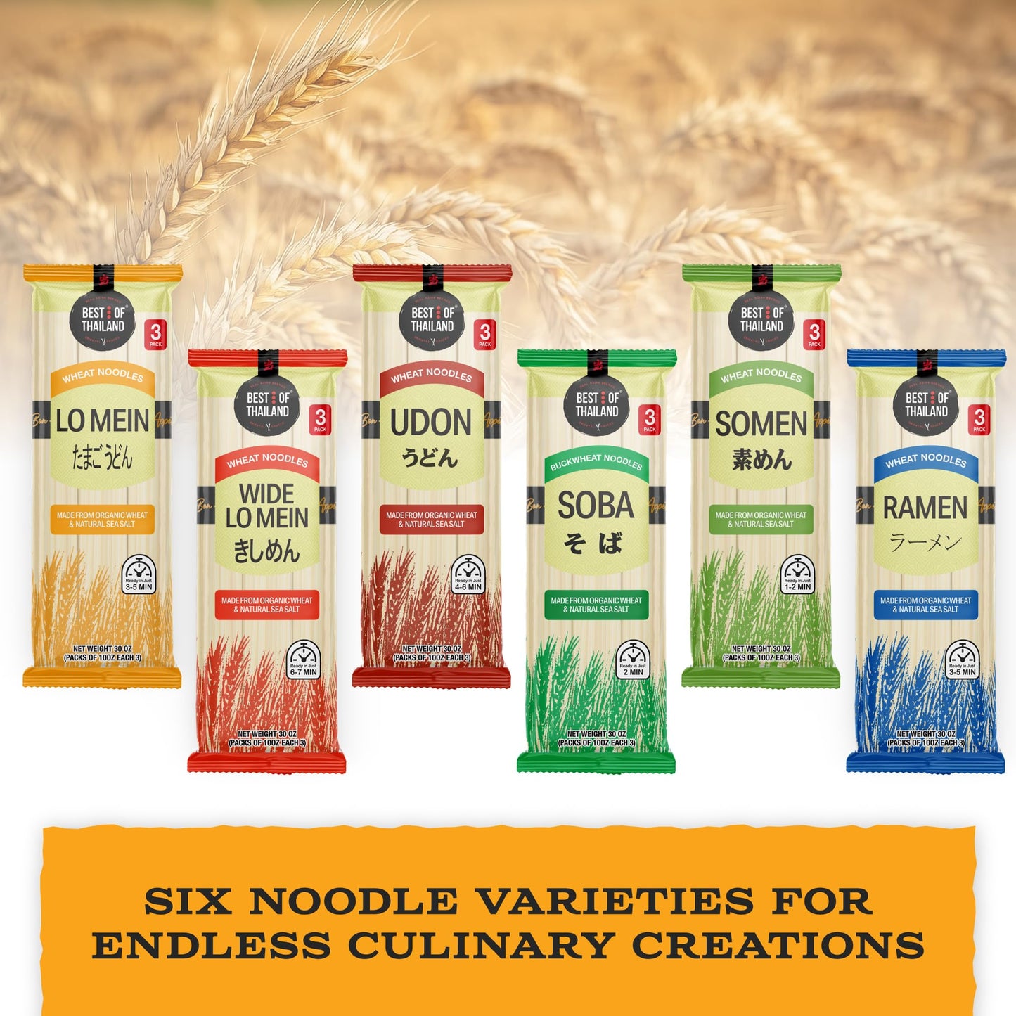 Best Of Thailand Noodles (3 Pack, Wheat Noodles Lo Mein)