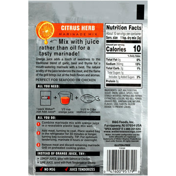 Weber Citrus Herb Marinade Mix 1.12 oz. Packets (4 Pack) Just Add Juice!