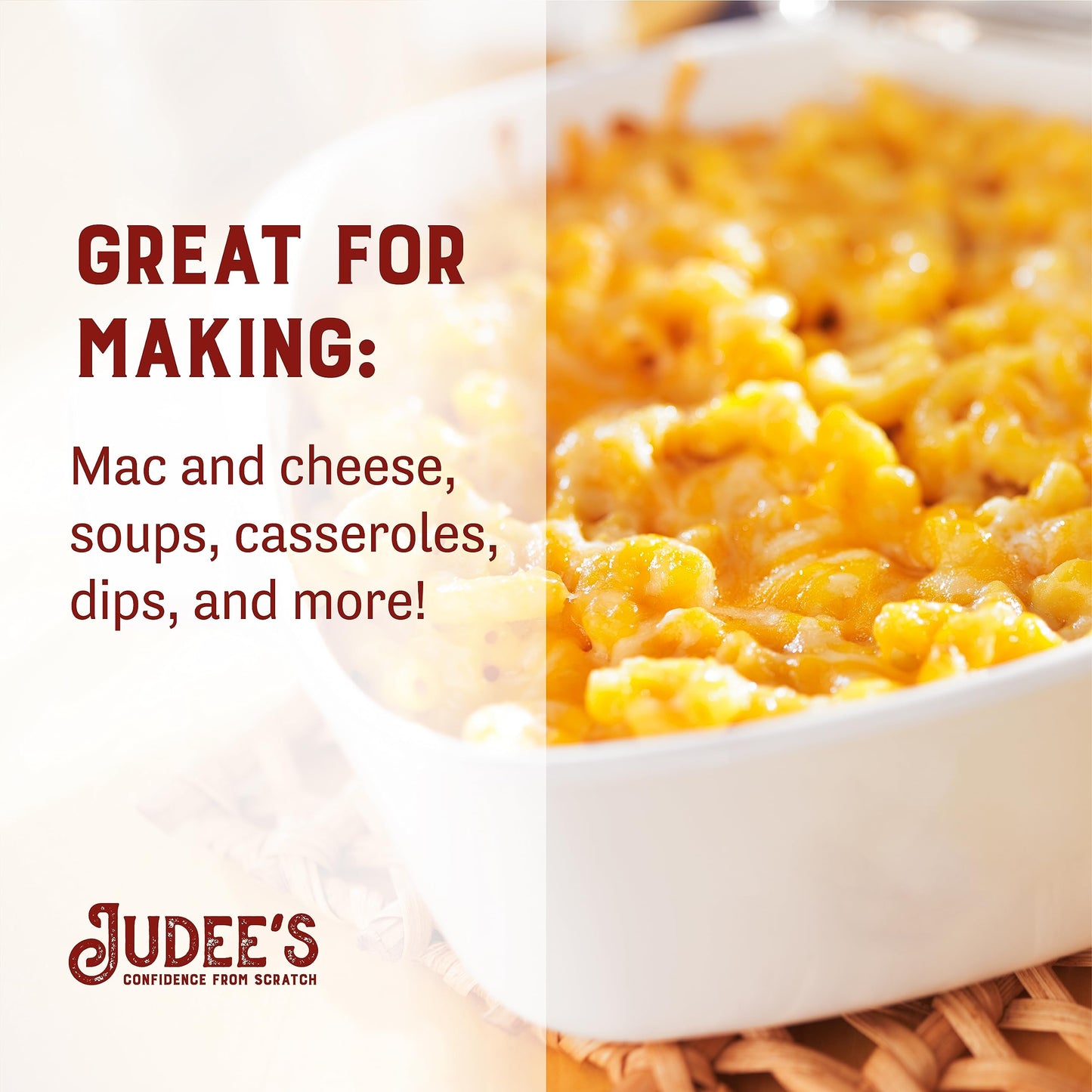 Judees Gluten Free Yellow Cheddar Cheese Powder - Non-GMO, Gluten-Free, 11.25oz