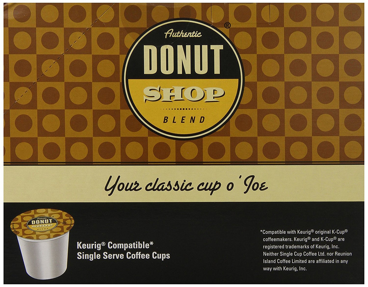 Authentic Donut Shop K-Cup Coffee, Chocolate Chip Cookie, 24 Count, Compatible with Keurig malt-inspired