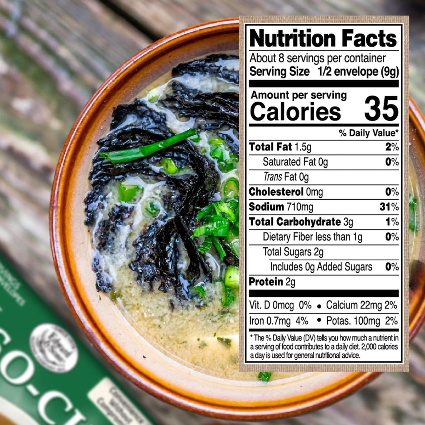 Edward & Sons Seaweed Miso Cup Instant Soup, 2.5 oz
