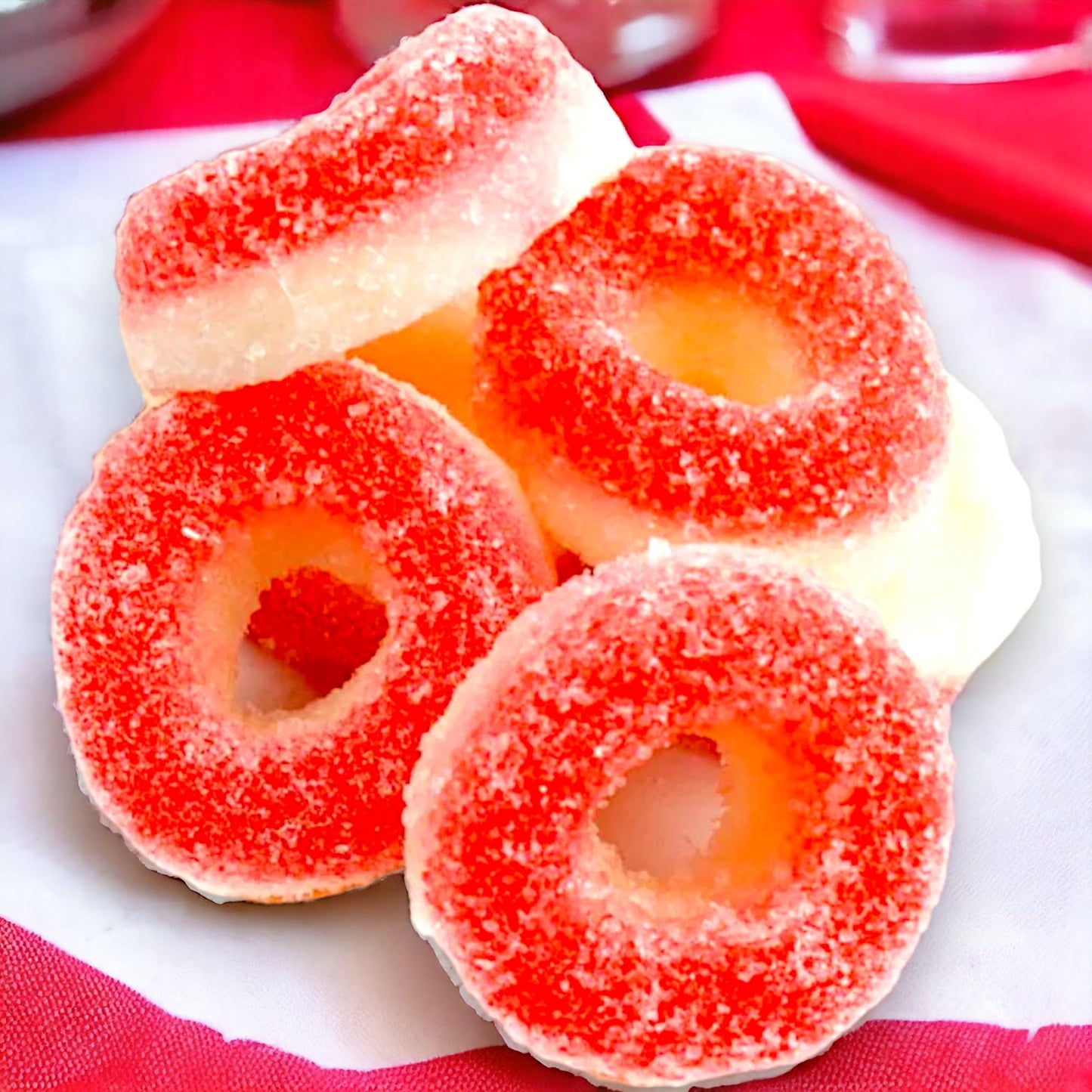 Enhanced Strawberry Rings -1.5 Lbs Delicious Strawberry Flavor Soft Sweet Gummy Rings In Resealable Bag, Perfect For Snacks, Parties And Gifts - Indulgent Strawberry Gummy Rings For Sweet Tooth Cravings For Kids And Mature-Themeds(24 Oz)