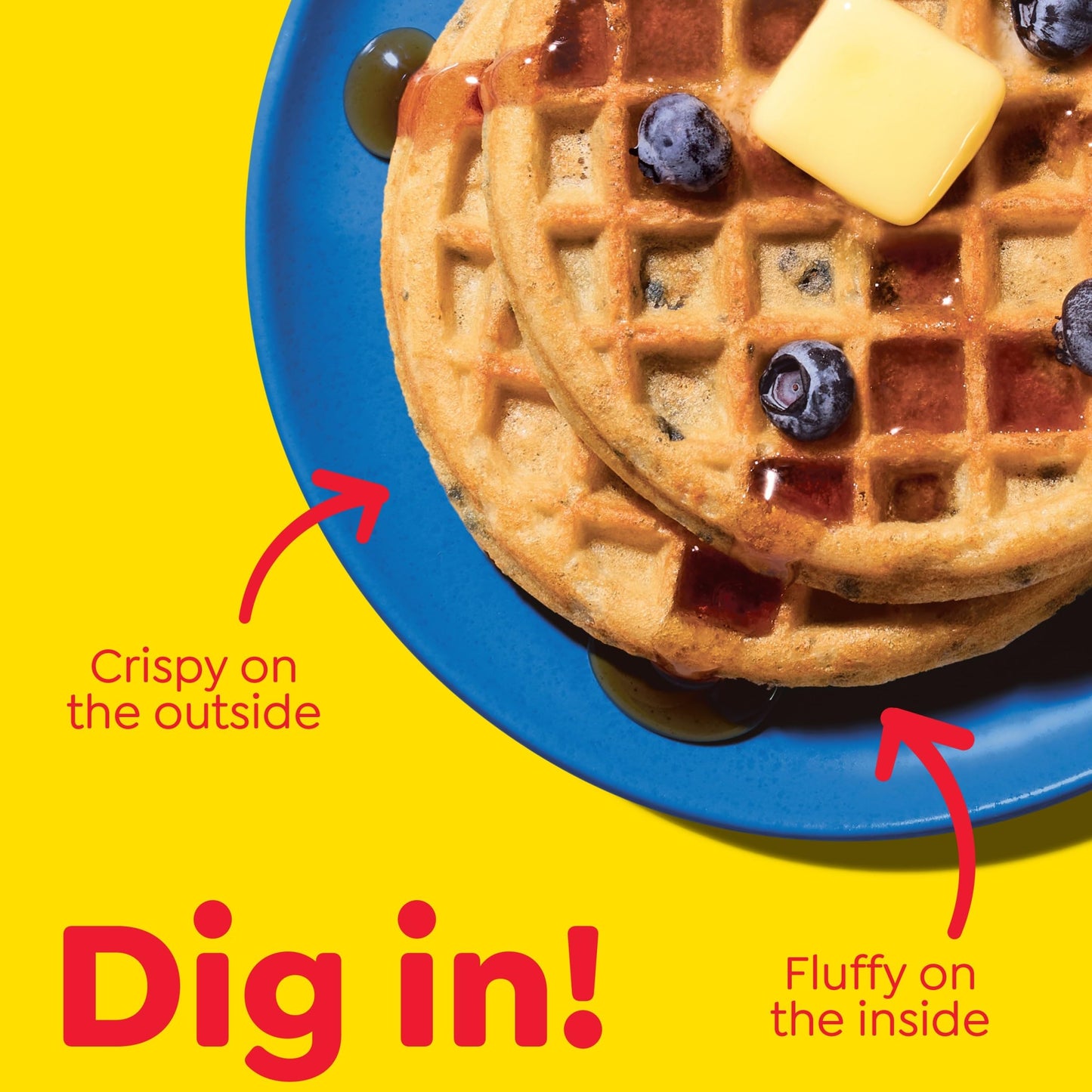 Eggo Frozen Waffles, Frozen Breakfast, Breakfast Food, Blueberry, 12.3oz Box (10 Waffles)