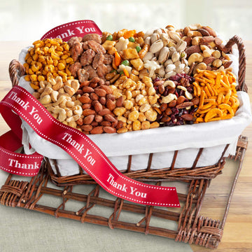 A Gift Inside Thank You Snacks And Nuts Gift Basket
