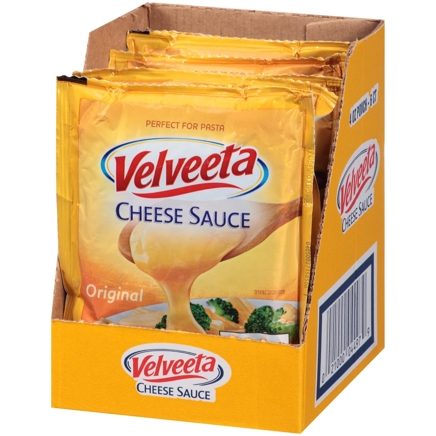 Velveeta Original Cheese Sauce Pouches, 24 Ct Pack, 4 Boxes Of 6 Pouches