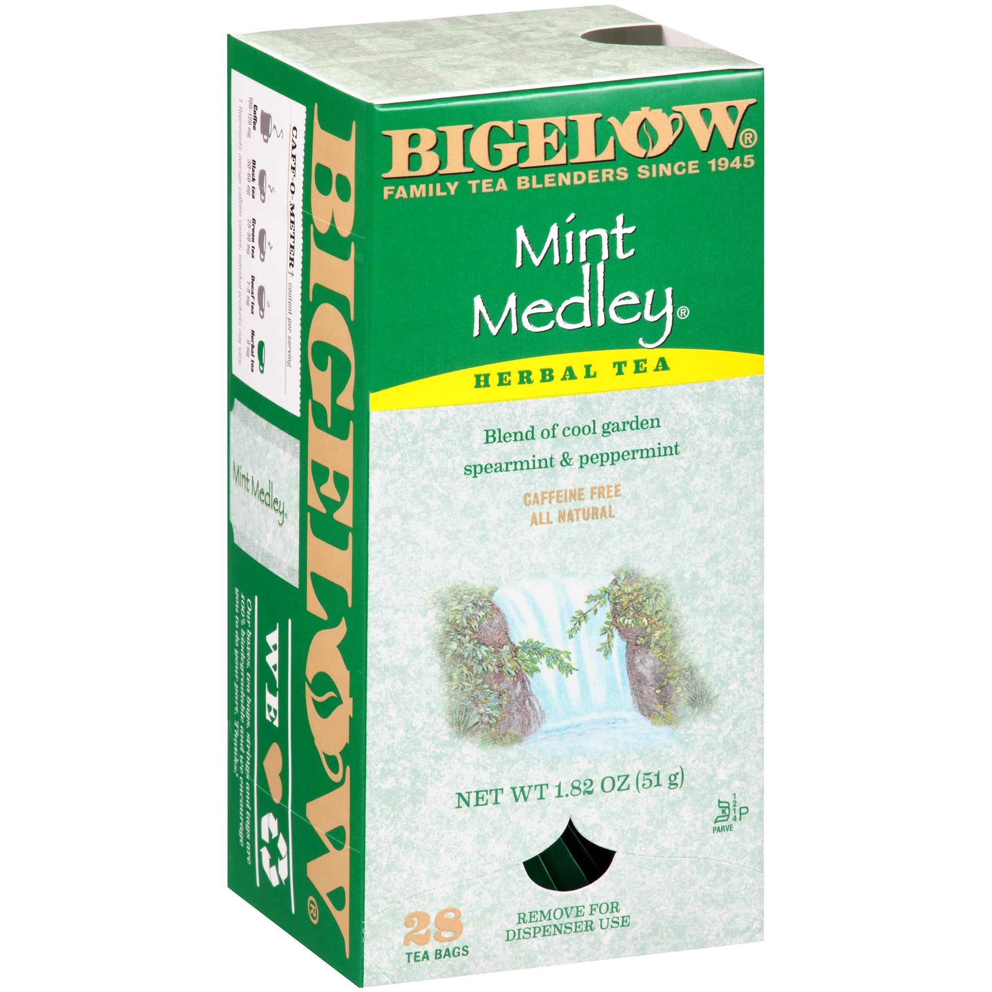 Bigelow Tea Mint Medley Herbal Tea Bags, Peppermint & Spearmint, 28-Count Boxes, Pack of 6, 1.82 Ounce