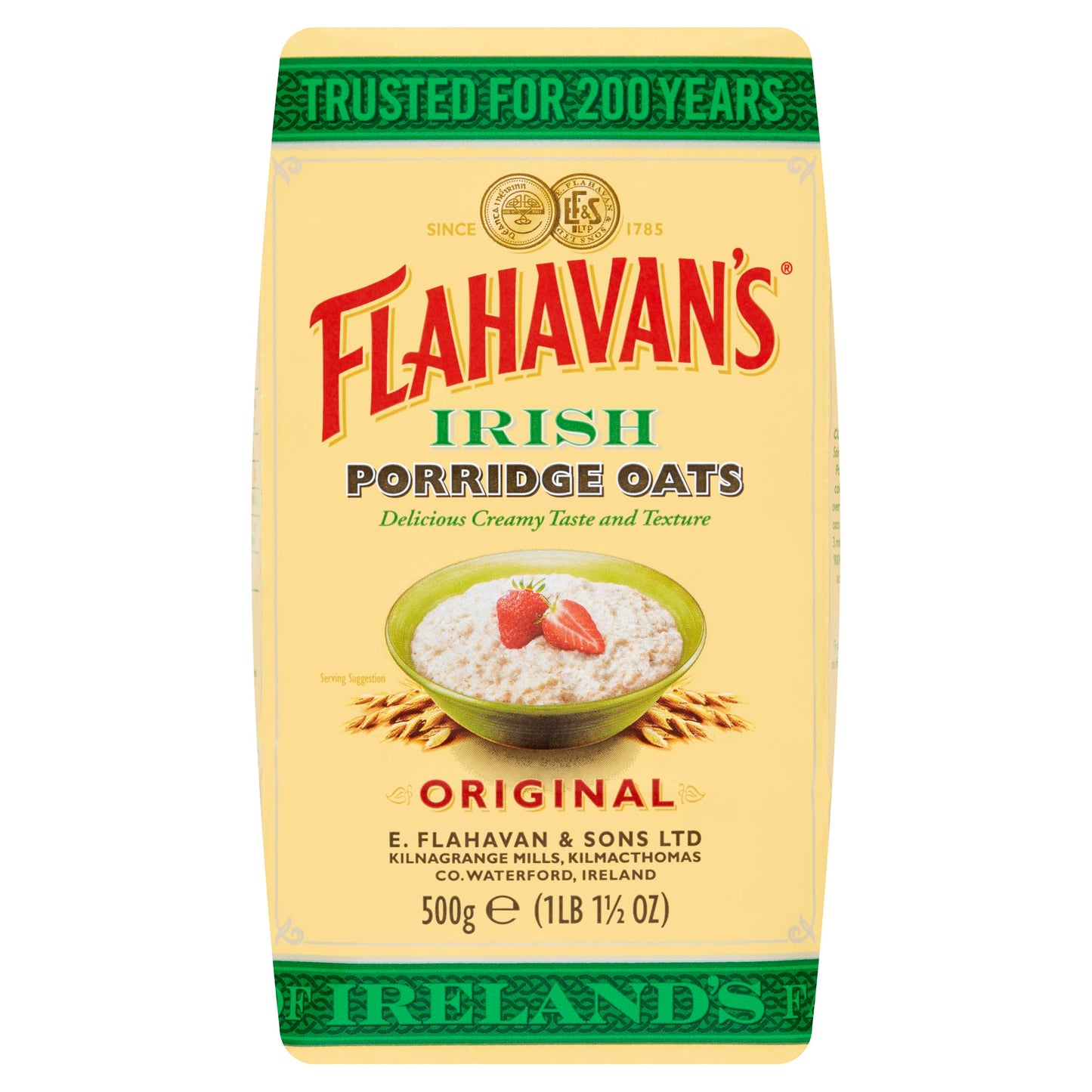 Flahavan's Irish Porridge Oats, 500g (17.6 oz) - Creamy, Nutritious Breakfast Cereal for Healthy Start