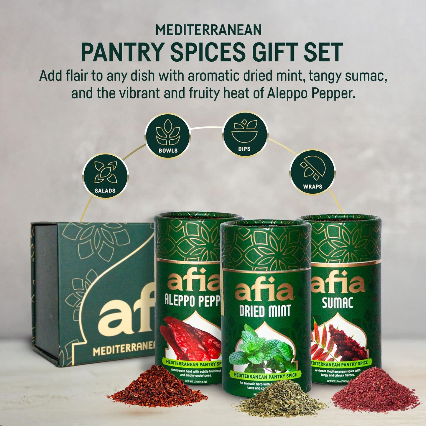 Afia - Dried Mint Seasoning | Dried Mint For Cooking, Mediterranean Pantry Spice For Middle Eastern Dishes, Meals And Cuisine |