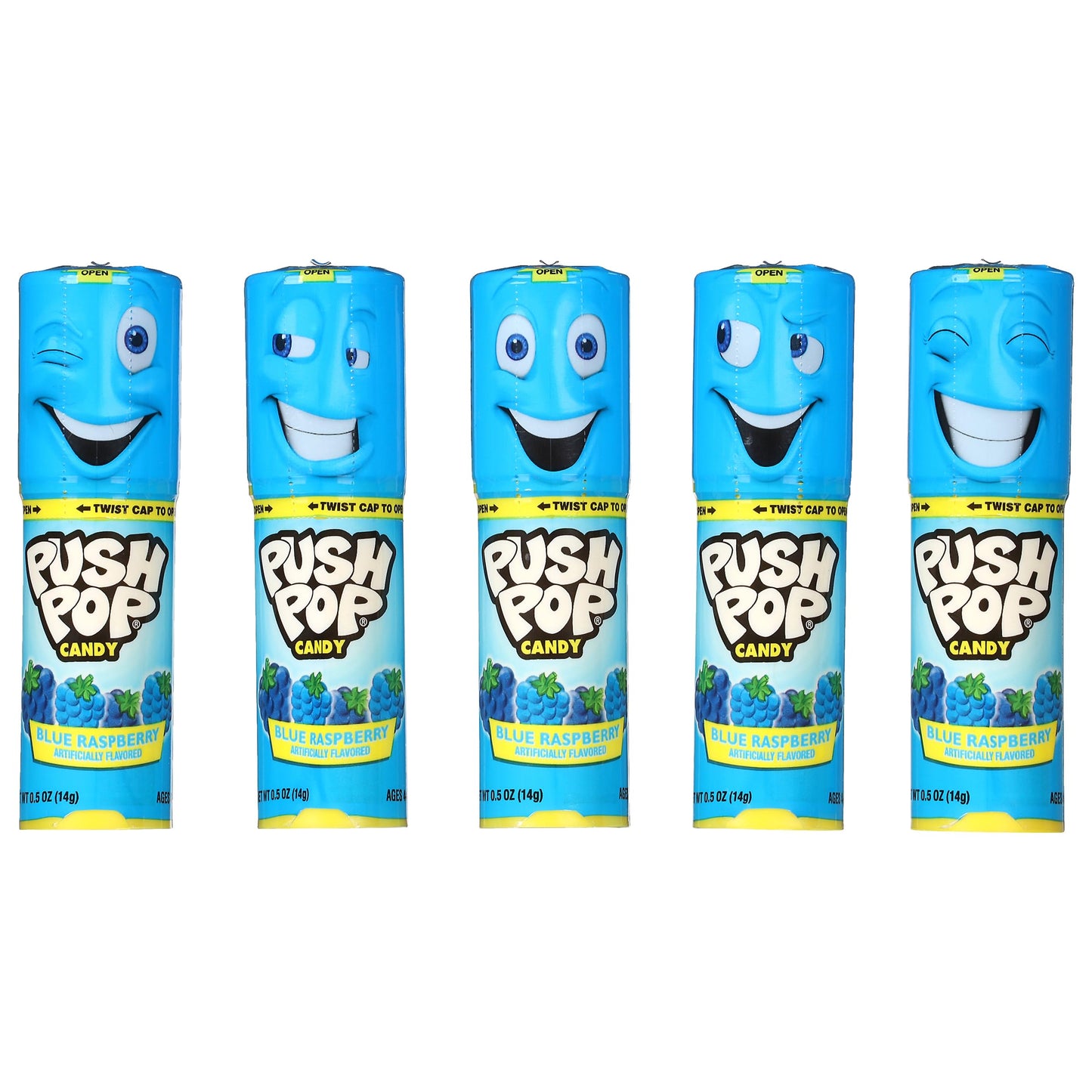 Push Pop Halloween Candy - Individually Wrapped Bulk Blue Lollipops - 10 Ct Hard Candy In Blue Raspberry Flavor, Fun Candy For K