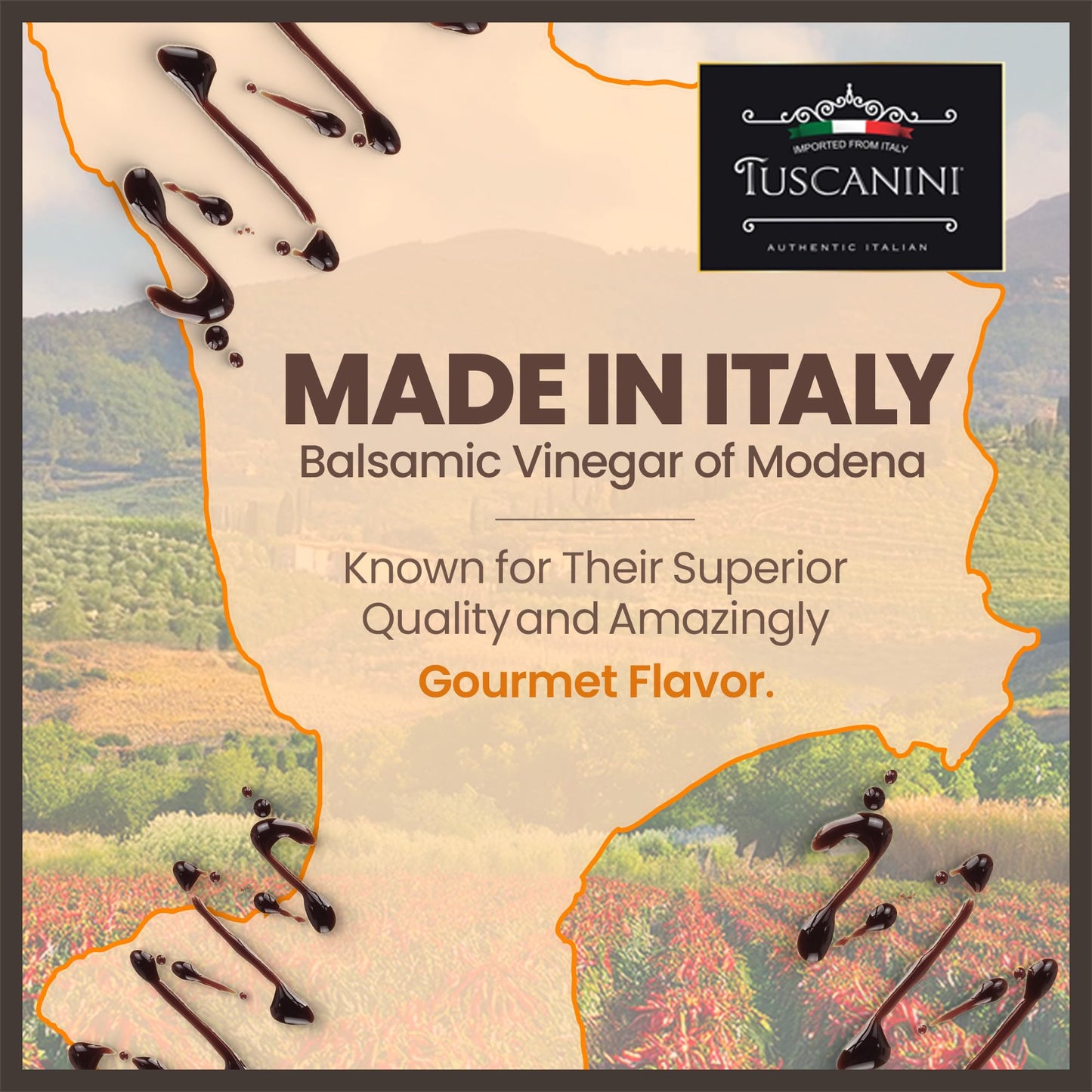 Tuscanini Italian Balsamic Vinegar Of Modena Italy, 6% Acidity, 8.45Oz (2 Pack) Glass Bottle | Spray Top | Certified Kosher