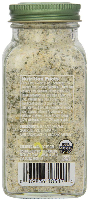 Simply Organic Garlic Salt Certified Organic, 4.7-Ounce Container