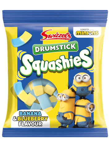 Swizzels Squashies Minion Sweets - Banana & Blueberry Flavour - Single Bag 120g