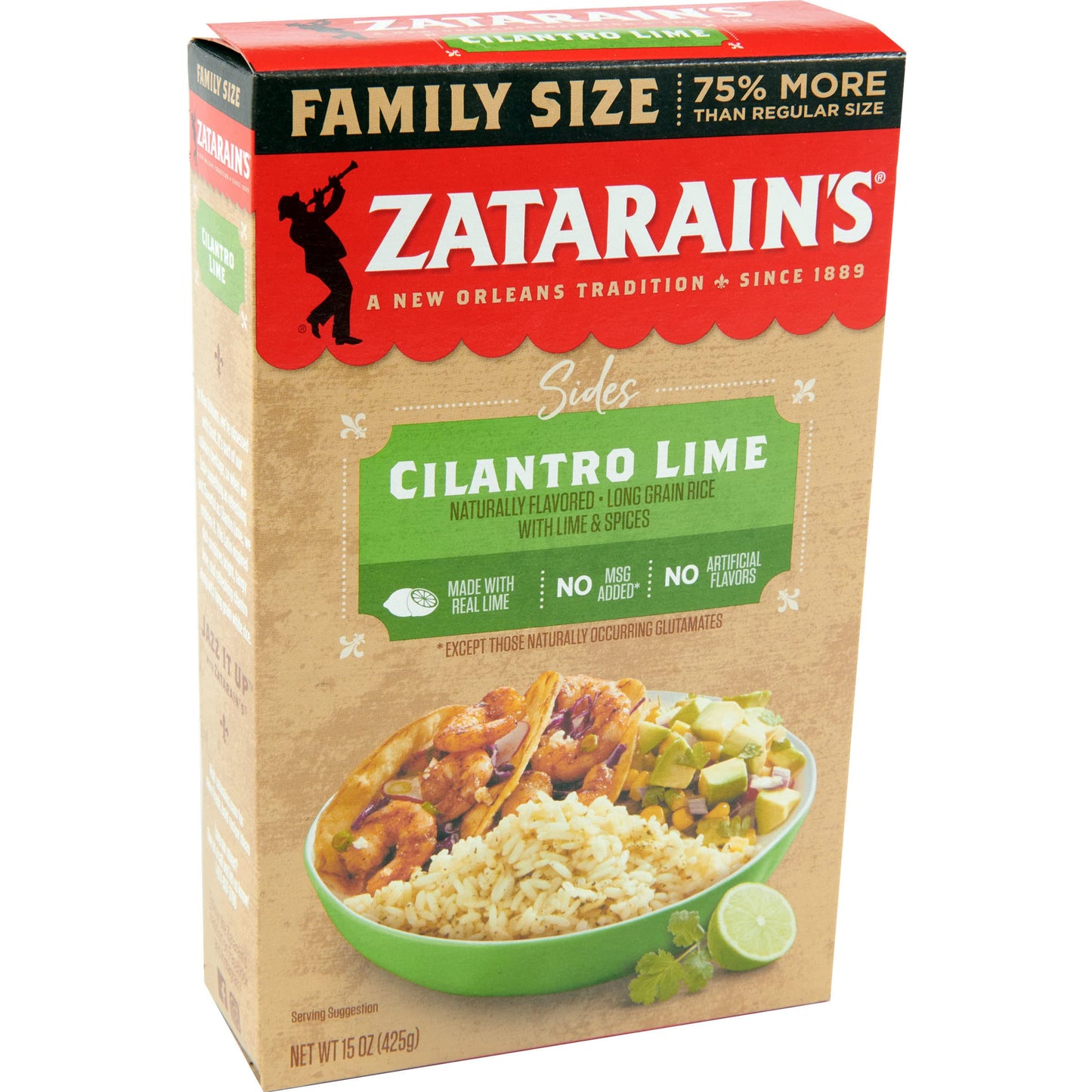 Zatarain s Family Size Cilantro Lime Rice, 15 oz (Pack of 12)