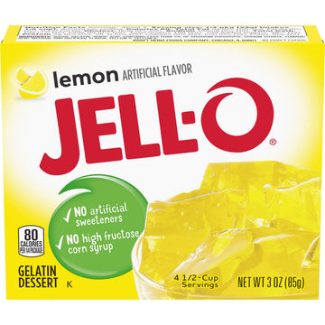 Jell-O Lemon Gelatin Mix (3 Oz Boxes  Pack Of 24)