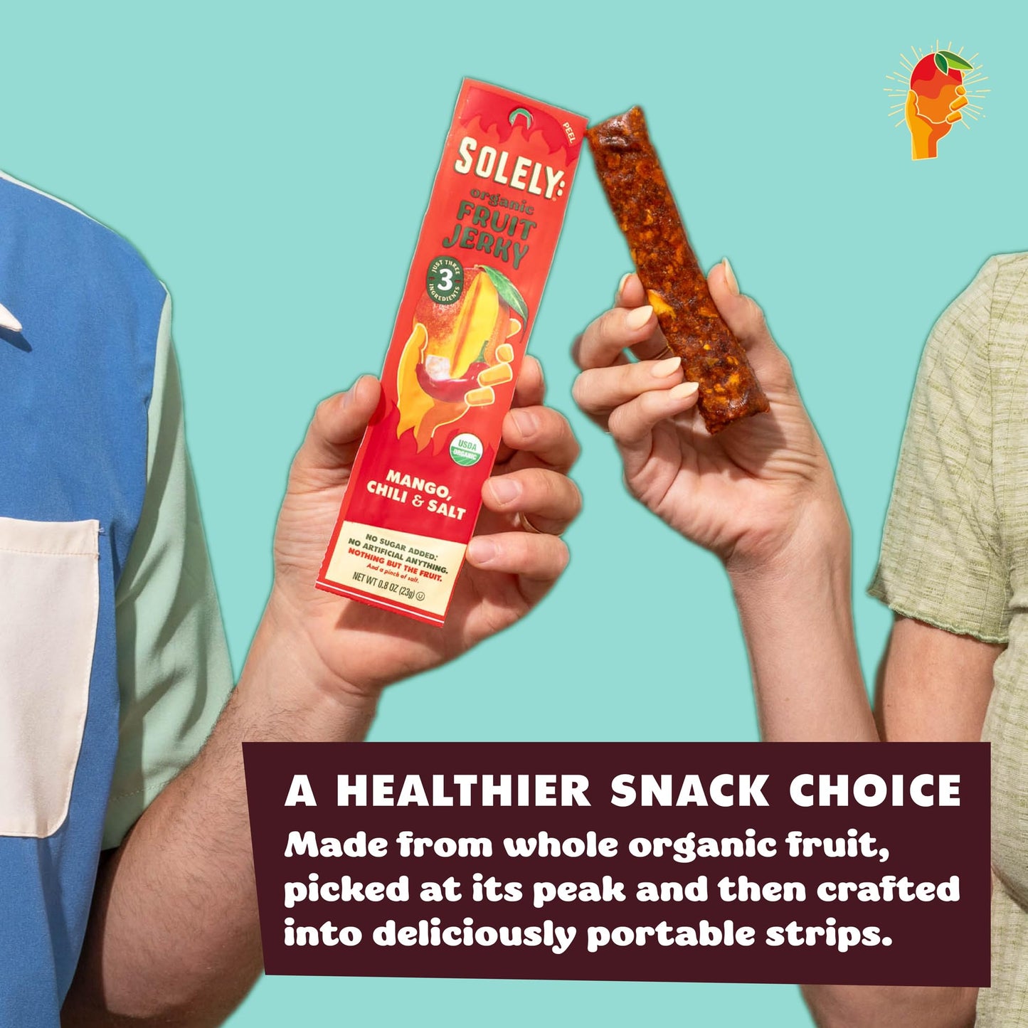 Solely - Organic Spicy Pineapple Chili And Salt Fruit Jerky - 12 Individually Wrapped Fruit Strips - Fruit Leather Made From Dri