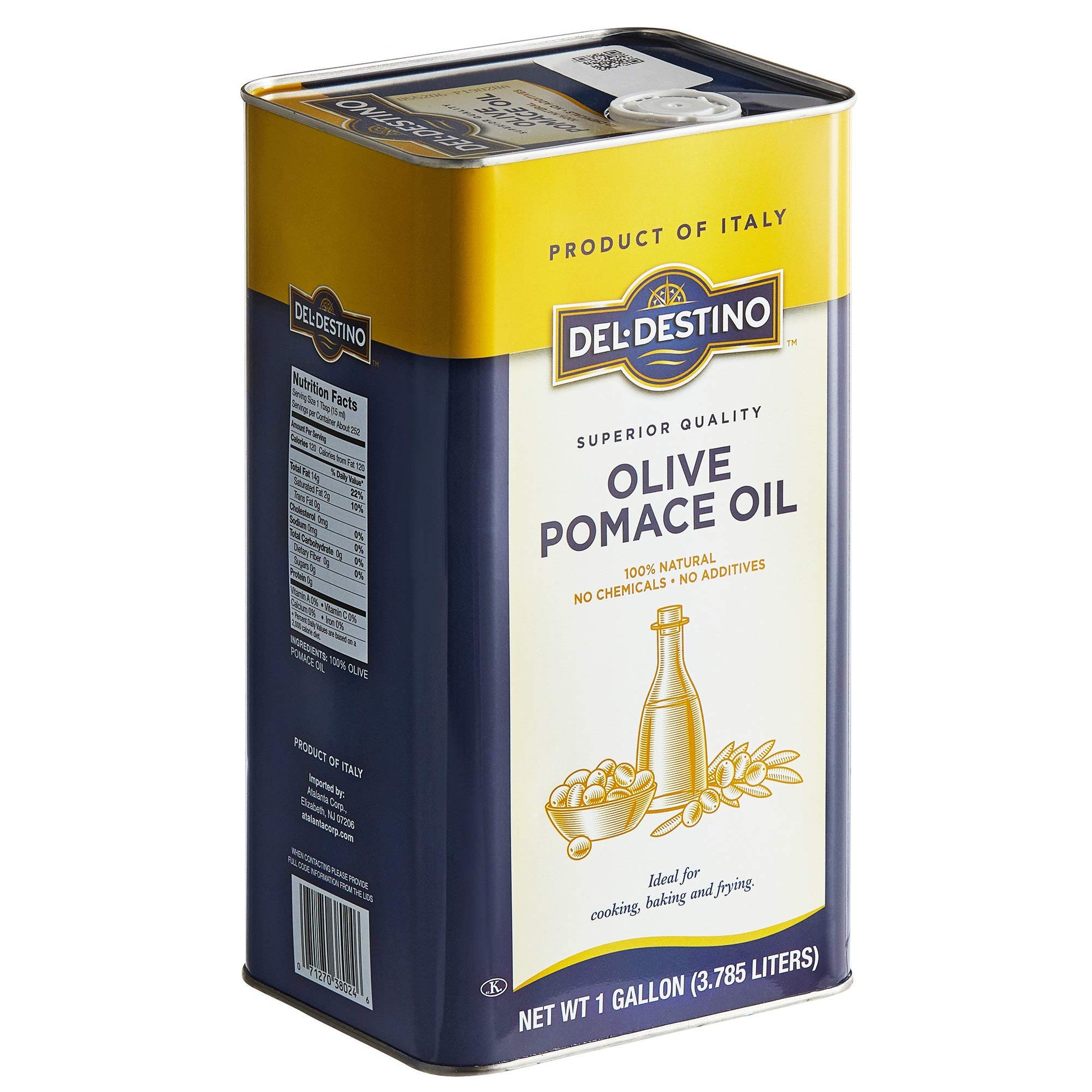 Del Destino Pomace Olive Oil - 1 Gallon Tin, High Quality, Versatile Cooking Oil