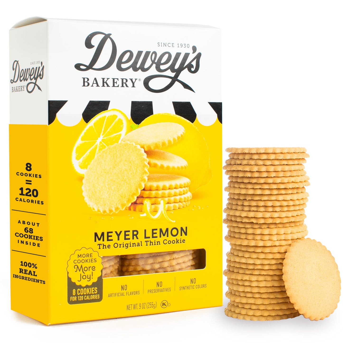 Dewey'S Bakery Meyer Lemon Cookie Thins | No Artificial Flavors, Synthetic Colors Or Preservatives | Baked In Small Batches | 9O