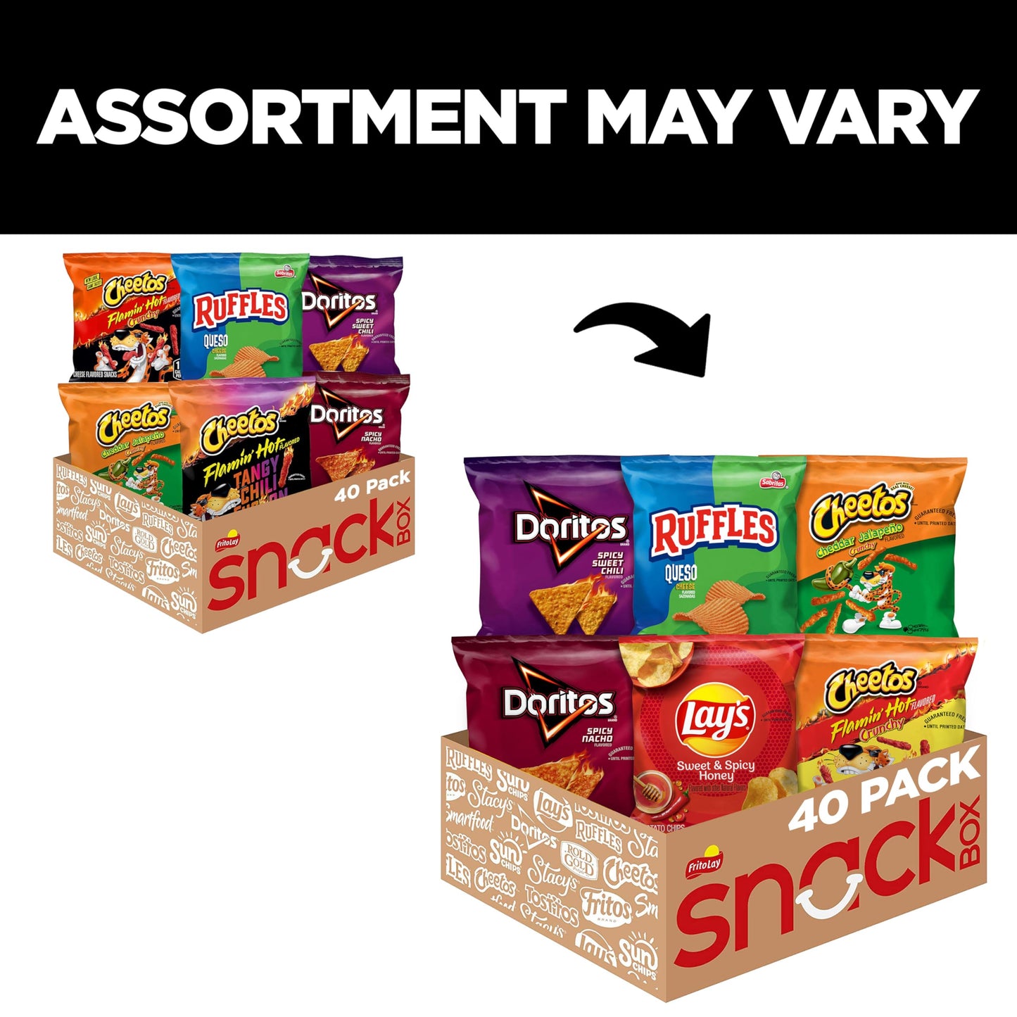 Frito Lay Cheesy Spicy Sweet Variety Pack, 1 Ounce (Pack of 40)