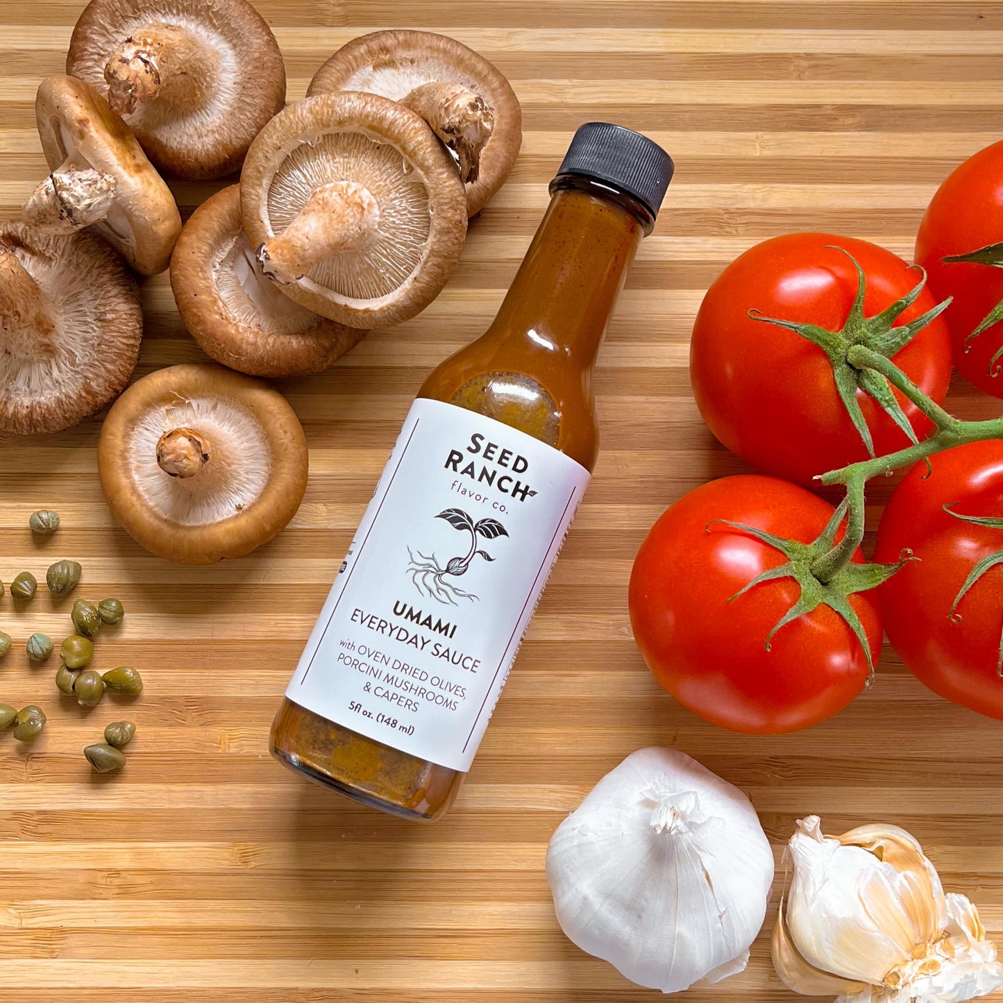 Seed Ranch Umami Hot Sauce, Mild Heat Flavor, 5 Fl Oz, Vegan, Non-GMO, Gluten-Free