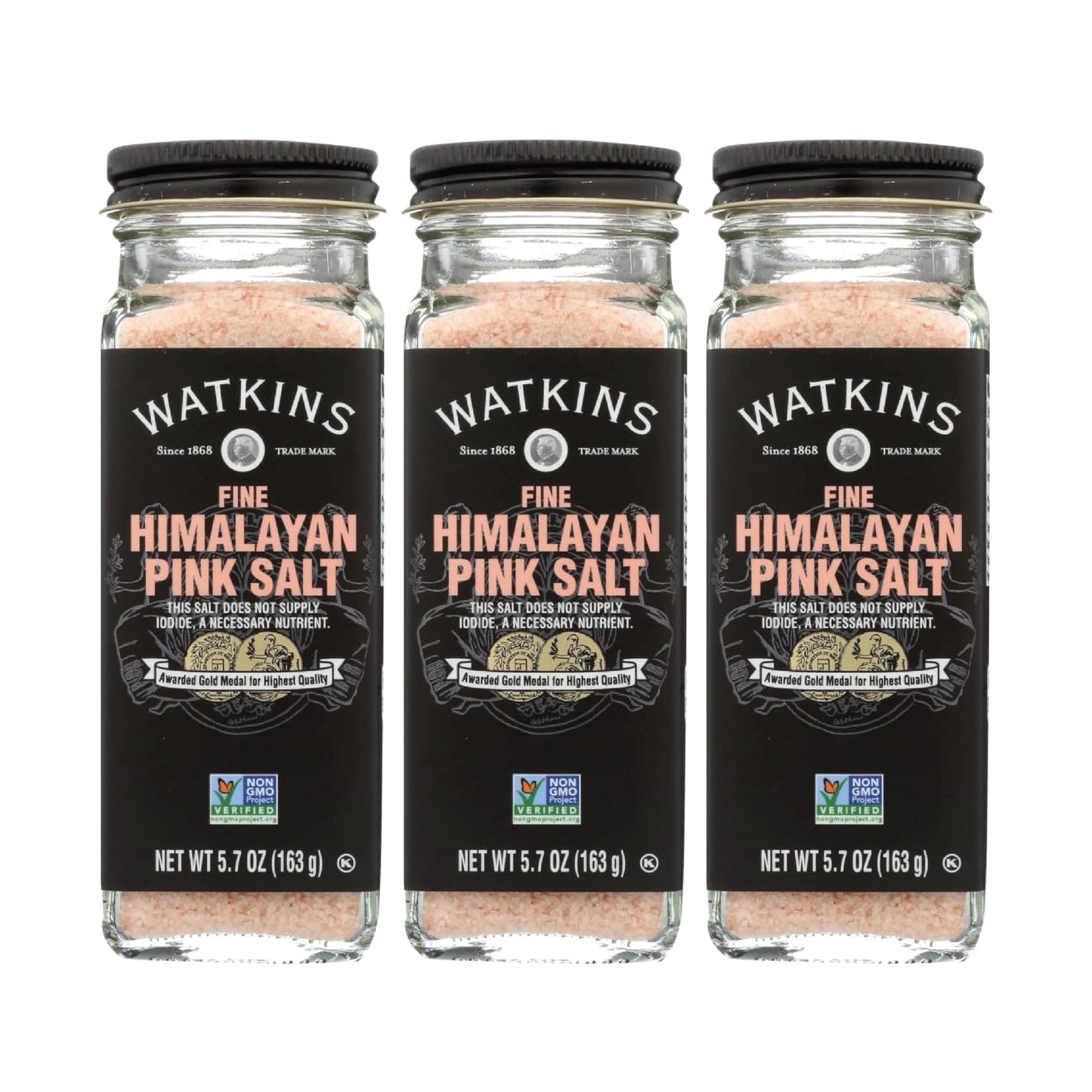 Watkins Fine Himalayan Pink Salt, 5.7 Ounce, Pack of 3
