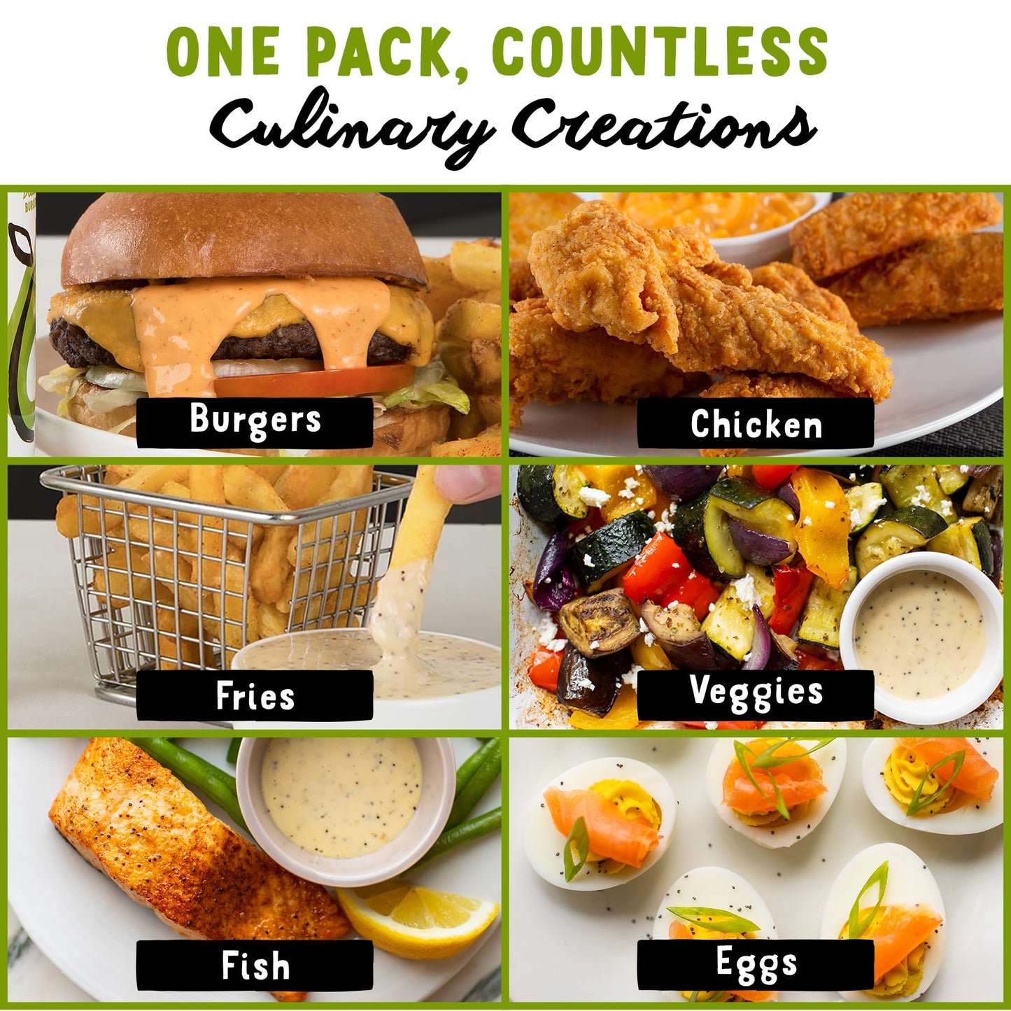 Chosen Foods Dip & Drizzle Sauces Variety Pack - Burger, Chicken, Everything Bagel Sauces - 3-Pack - 23.8 cm
