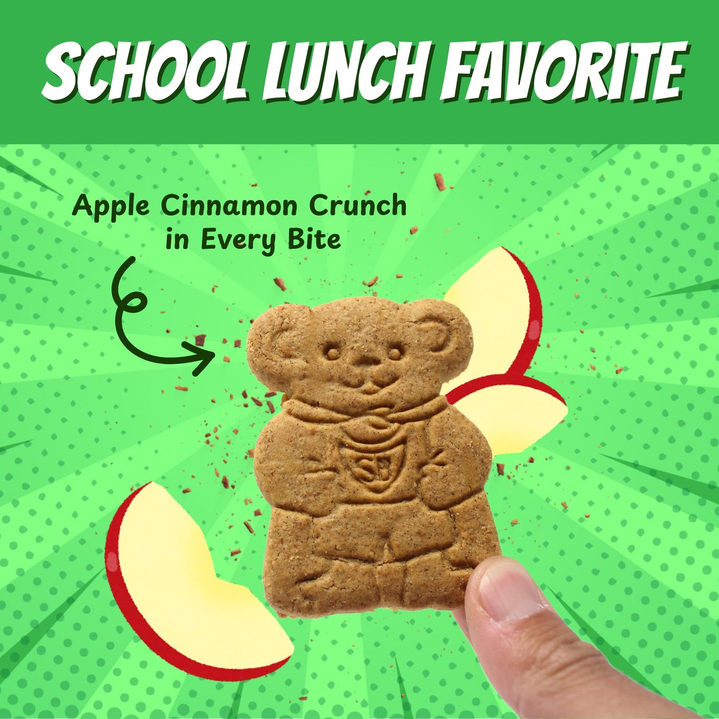 MJM Apple Cinnamon Super Bear Grahams - Case of 50 Packs | Delicious Snack for All Ages | Wholesome and Crunchy | Perfect for Pa