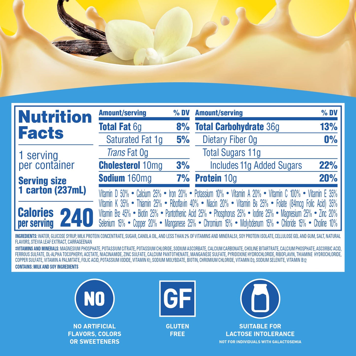 Carnation Breakfast Essentials Ready-to-Drink Classic French Vanilla 8 Fl Oz Carton Pack of 24