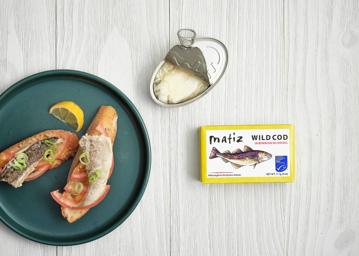 Matiz Wild Cod in Olive Oil, 12 Pack, Natural Artisan Wild Caught Fish, Brown