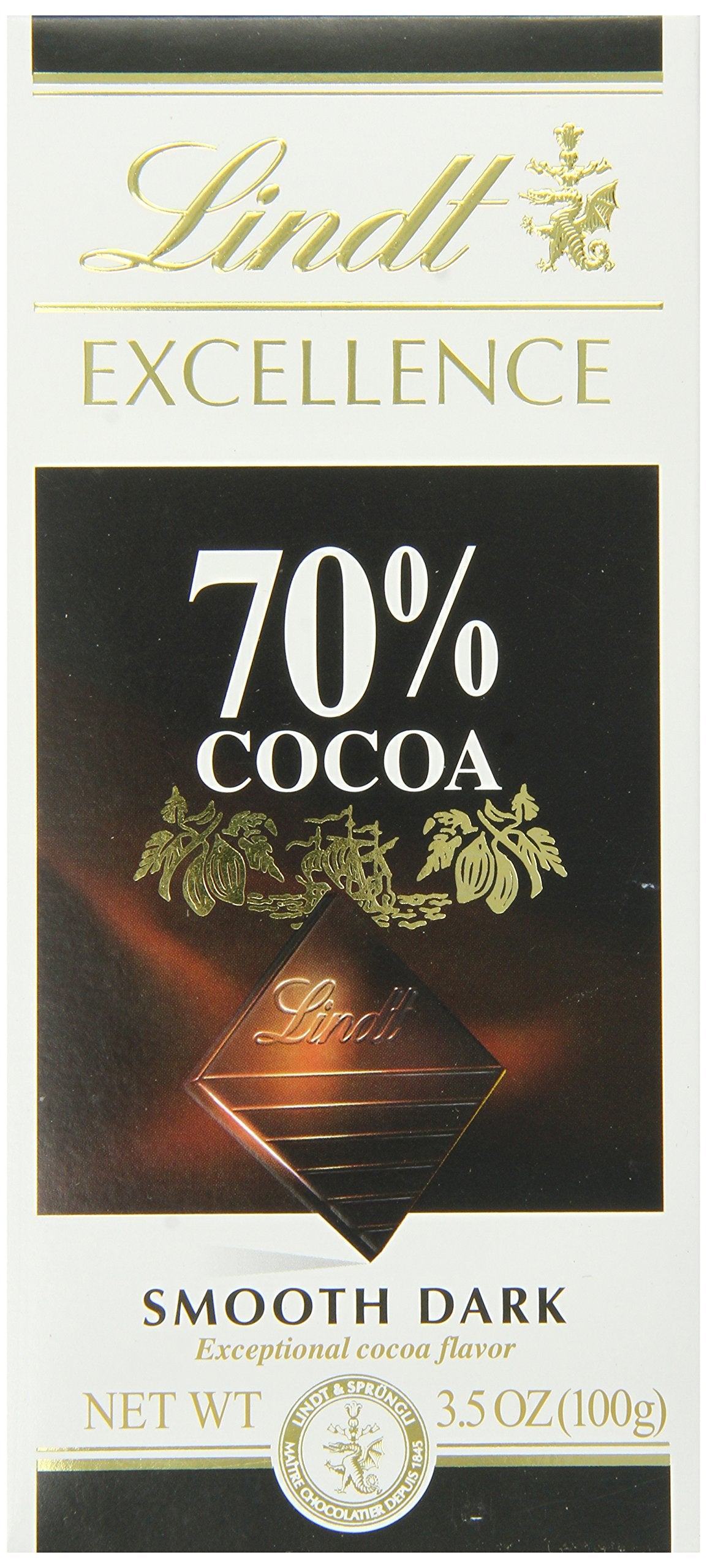 Lindt Excellence Dark Chocolate Bar, 70% Cocoa, 3.5 Ounce, Pack of 1