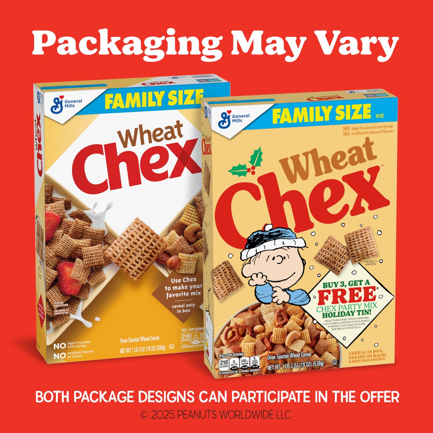 Wheat Chex Breakfast Cereal, Homemade Chex Mix Ingredient, Family Size, 19 oz