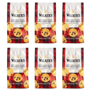 Walker'S Shortbread Mini Chocolate Chip Cookies, Pure Butter Shortbread Cookies, 4.4 Oz (Pack Of 6)
