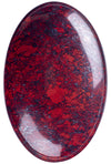 Ufeel Red Flower Jasper Palm Stone Crystal - Natural Chakra Therapy Polished Healing Crystal Oval Pocket Gemstone For Anxiety St