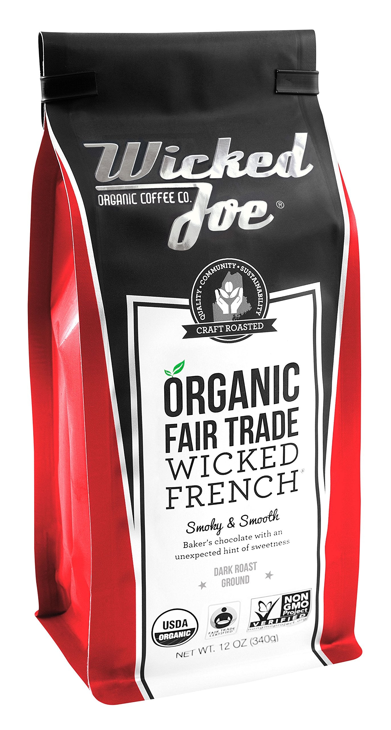 Wicked Joe Coffee Wicked French Ground, 12 oz, Red