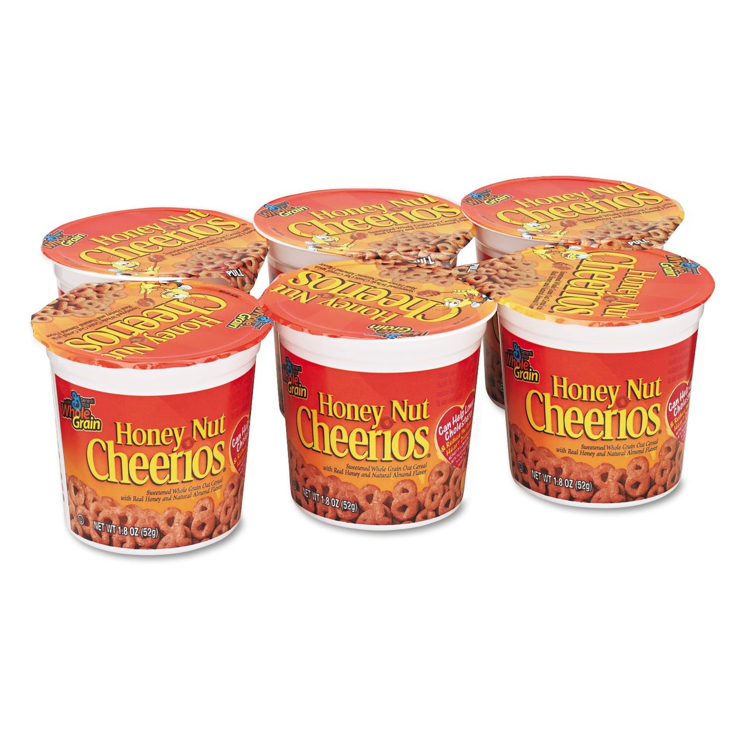 General Mills Honey Nut Cheerios Cereal Single-Serve 1.8Oz Cup Pack Of 6