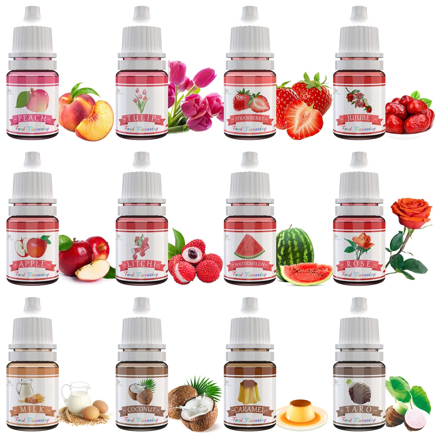 Food Flavoring Oil - 24 Pack Concentrated Flavor Oil For Baking, Cooking, Cosmetics - Liquid Lip Gloss Flavoring Oil Extract For