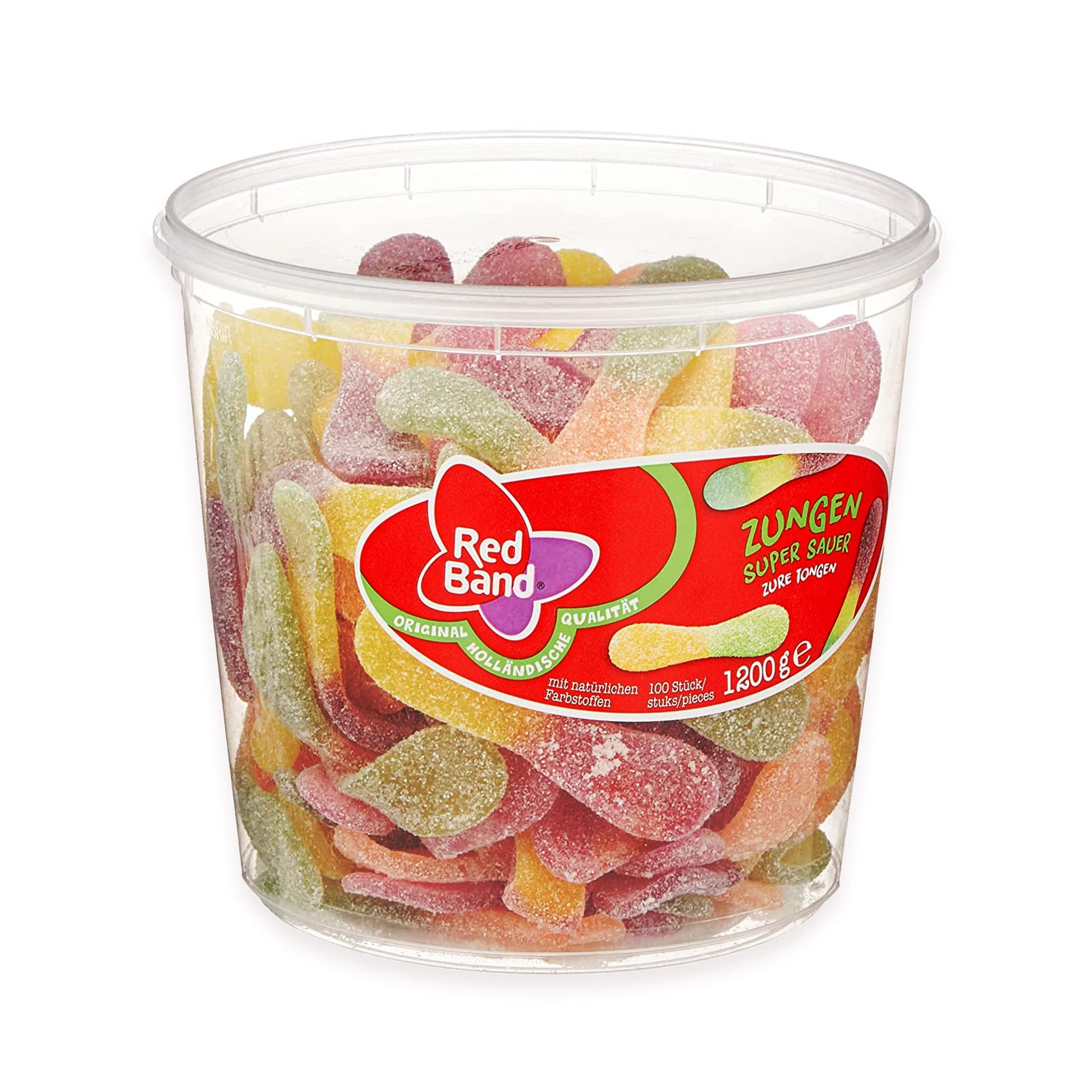 Red Band Fruit Gums - Sour-Sweet Wine Gum Experience - 100 Count - Red - Model Rexim1989