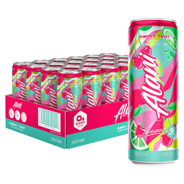 Alani Nu Cherry Twist Energy Drink, Sugar Free, 200mg Caffeine, 12 Fl Oz, Pack of 24 Cans