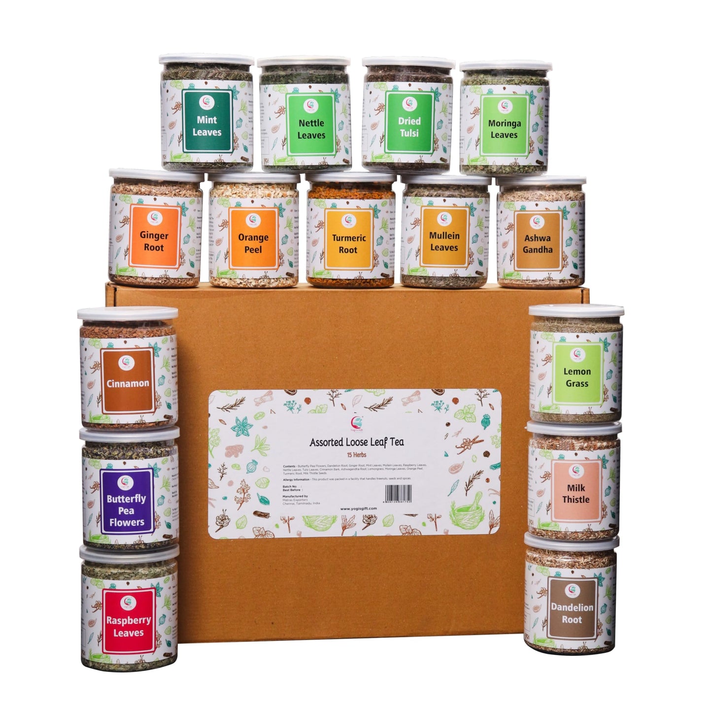YOGI’S GIFT Loose Leaf Tea | 15 Herbal Varieties | 15 Count Pack | 100% Raw & Natural