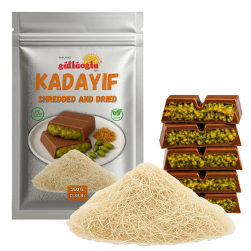 Gulluoglu Dried & Shredded Kataifi - 150g - 0.33lb Kadayif Chopped Fillo Dough, Shredded Phyllo, Kadayif Pastry Dough, Knafeh, K