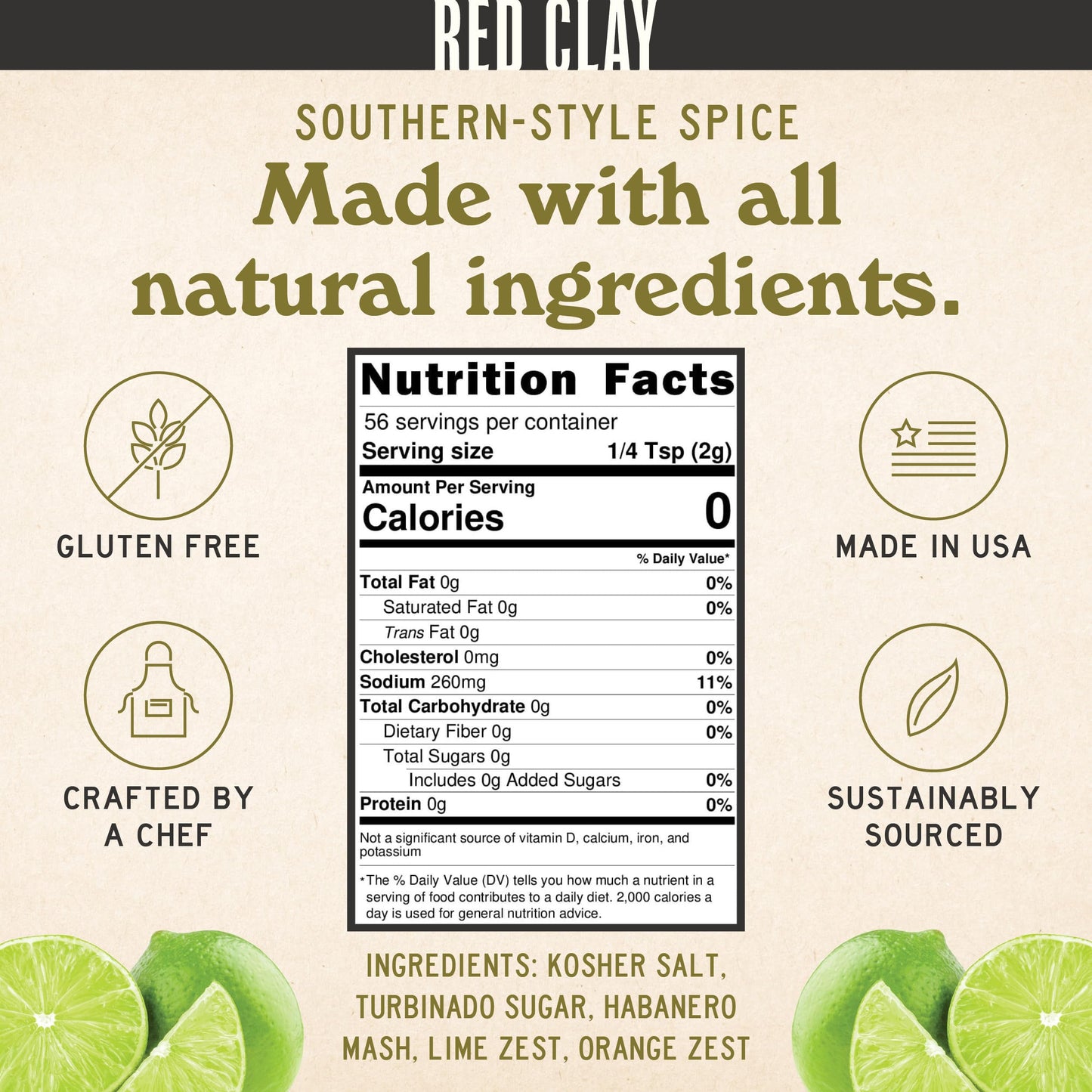 Red Clay Hot Sauce Margarita Salt - Gluten-Free Spicy Salt Shaker, 4 Ounce
