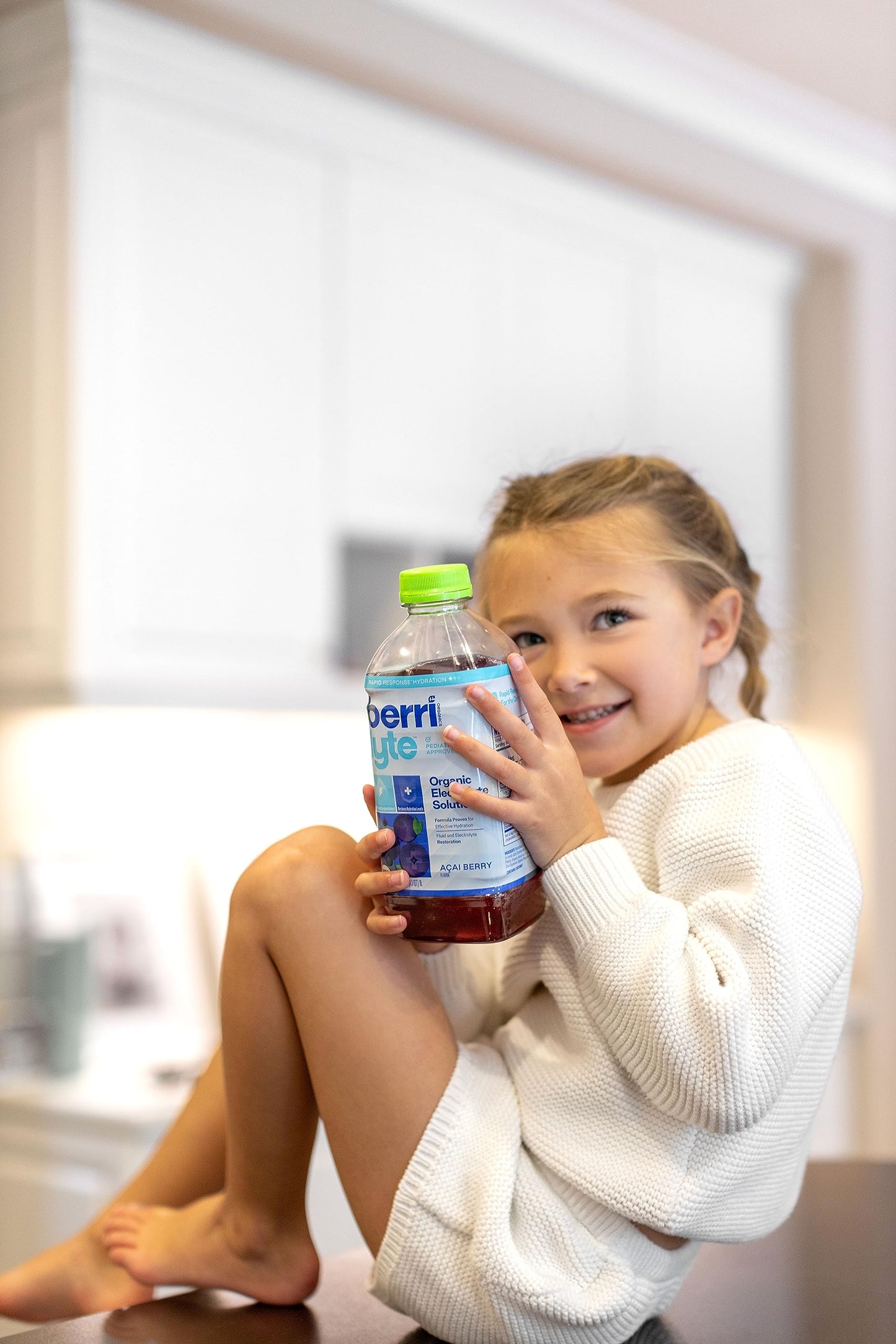 Berri Lyte Plant Based Organic Electrolyte Solution - Pediatric Rehydration Drink - Low Sugar Acai Berry Flavor, 1 L, 4 Ct